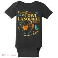 Fluent In Fowl Language Funny Novelty Chicken Lover Baby Bodysuit thumb 0