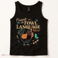Fluent In Fowl Language Funny Novelty Chicken Lover Tank Top thumb 2