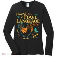 Fluent In Fowl Language Funny Novelty Chicken Lover Women's Long Sleeve Shirt thumb 0
