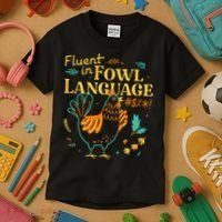 Fluent In Fowl Language Funny Novelty Chicken Lover Kids T-Shirt thumb 3