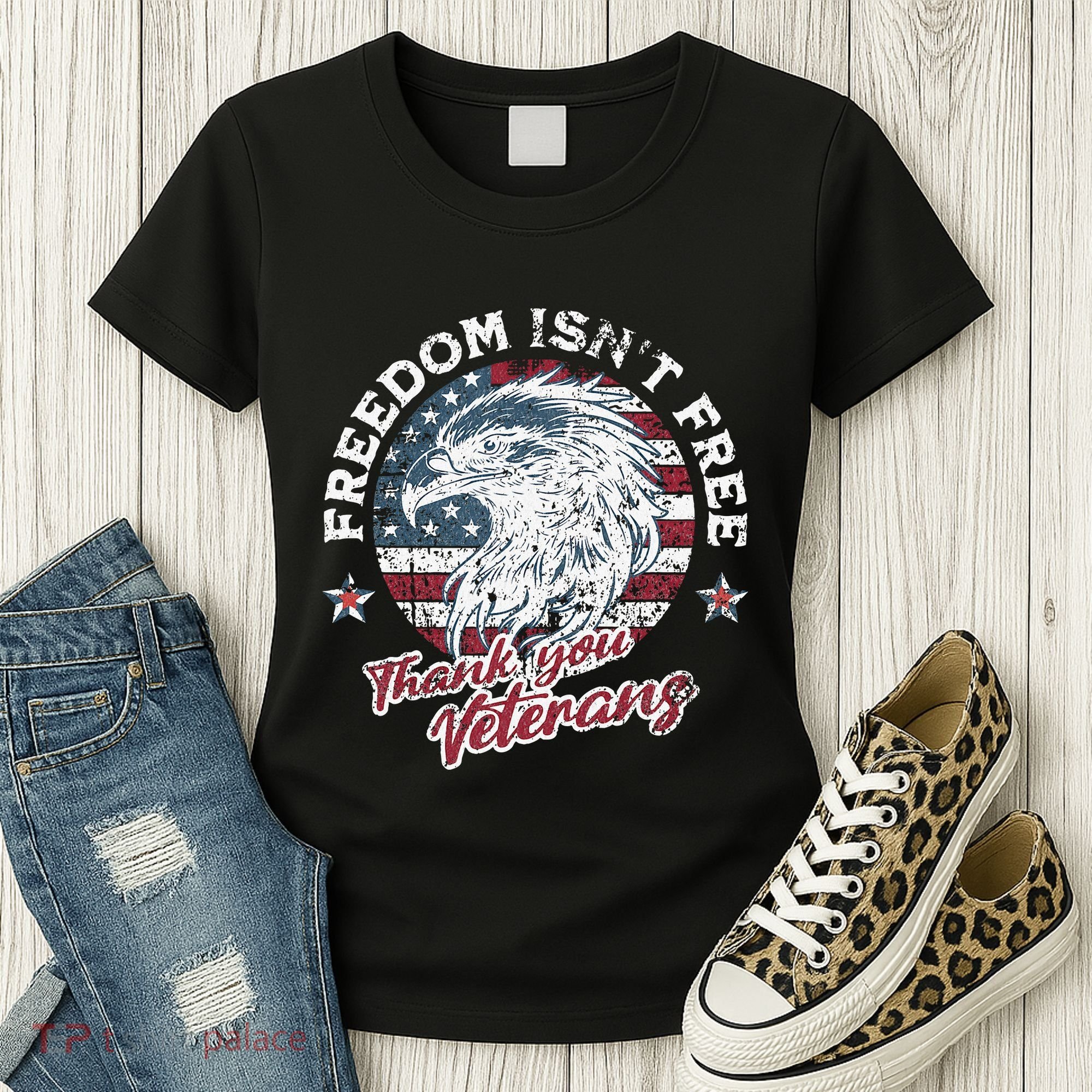 Freedom IsnT Free Thank You Veterans Memorial Day Patriotic Women's T-Shirt