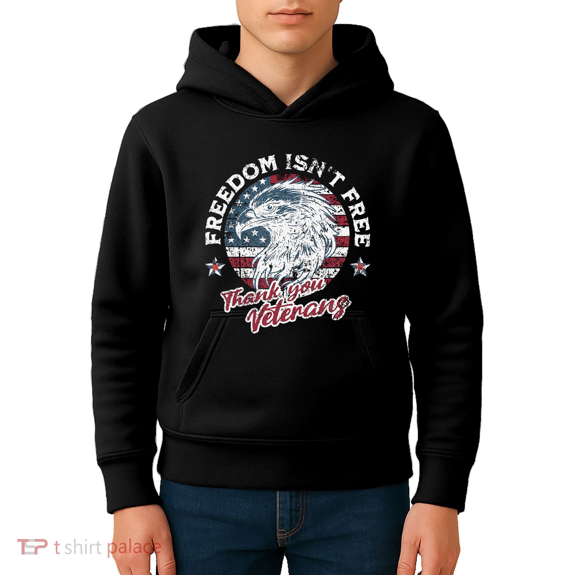 Freedom IsnT Free Thank You Veterans Memorial Day Patriotic Kids Hoodie