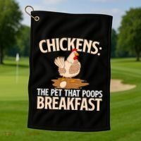 Fluent In Fowl Language Farm Animal Poultry Owner Golf Towel thumb 1