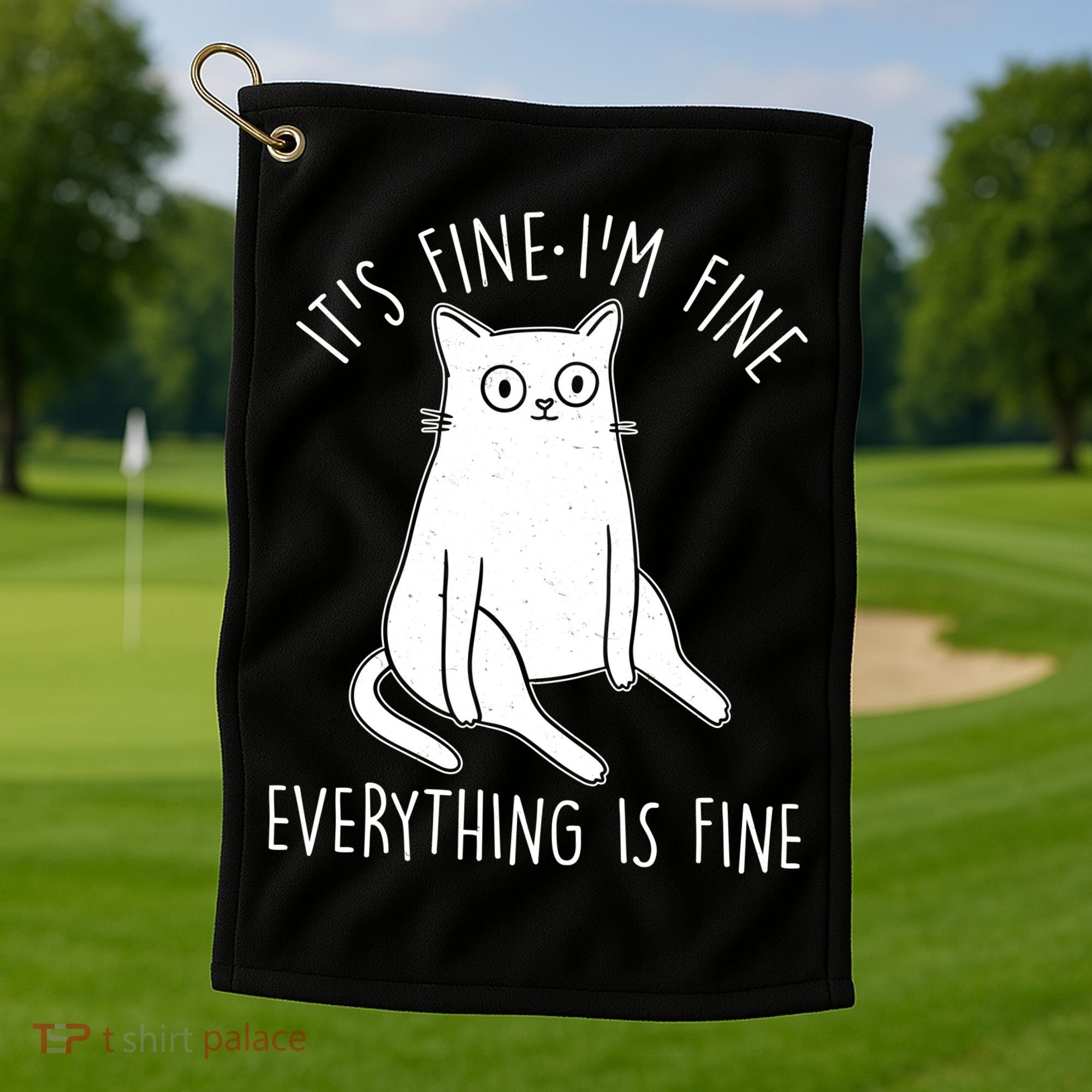 Funny It's Fine I'm Fine Everything Is Fine Golf Towel