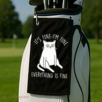 Funny It's Fine I'm Fine Everything Is Fine Golf Towel thumb 2