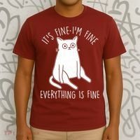 Funny It's Fine I'm Fine Everything Is Fine T-Shirt thumb 3