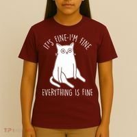 Funny It's Fine I'm Fine Everything Is Fine T-Shirt thumb 4