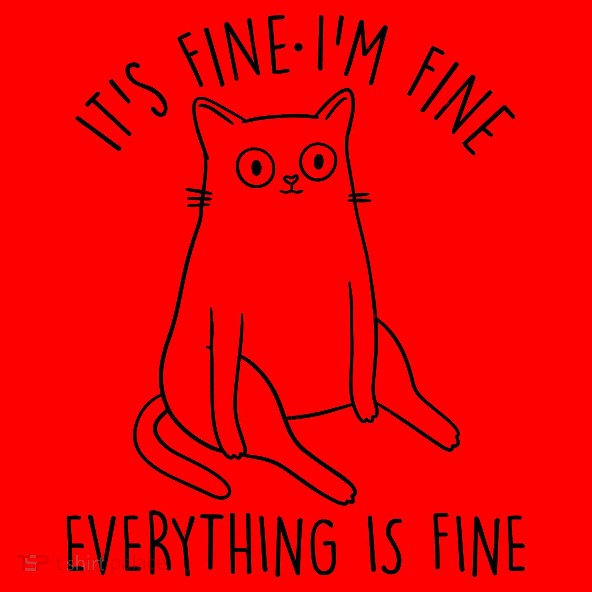 Funny It's Fine I'm Fine Everything Is Fine Santa Hat