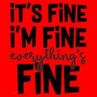 Funny Its Fine Im Fine Everythings Fine Santa Hat thumb 1