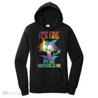 Funny It's Fine I'm Fine Everything Is Fine Tie Dye Cat Women's Hoodie thumb 0