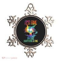 Funny It's Fine I'm Fine Everything Is Fine Tie Dye Cat Ornament thumb 0