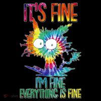 Funny It's Fine I'm Fine Everything Is Fine Tie Dye Cat Ornament thumb 1