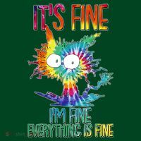 Funny It's Fine I'm Fine Everything Is Fine Tie Dye Cat Mousepad thumb 1