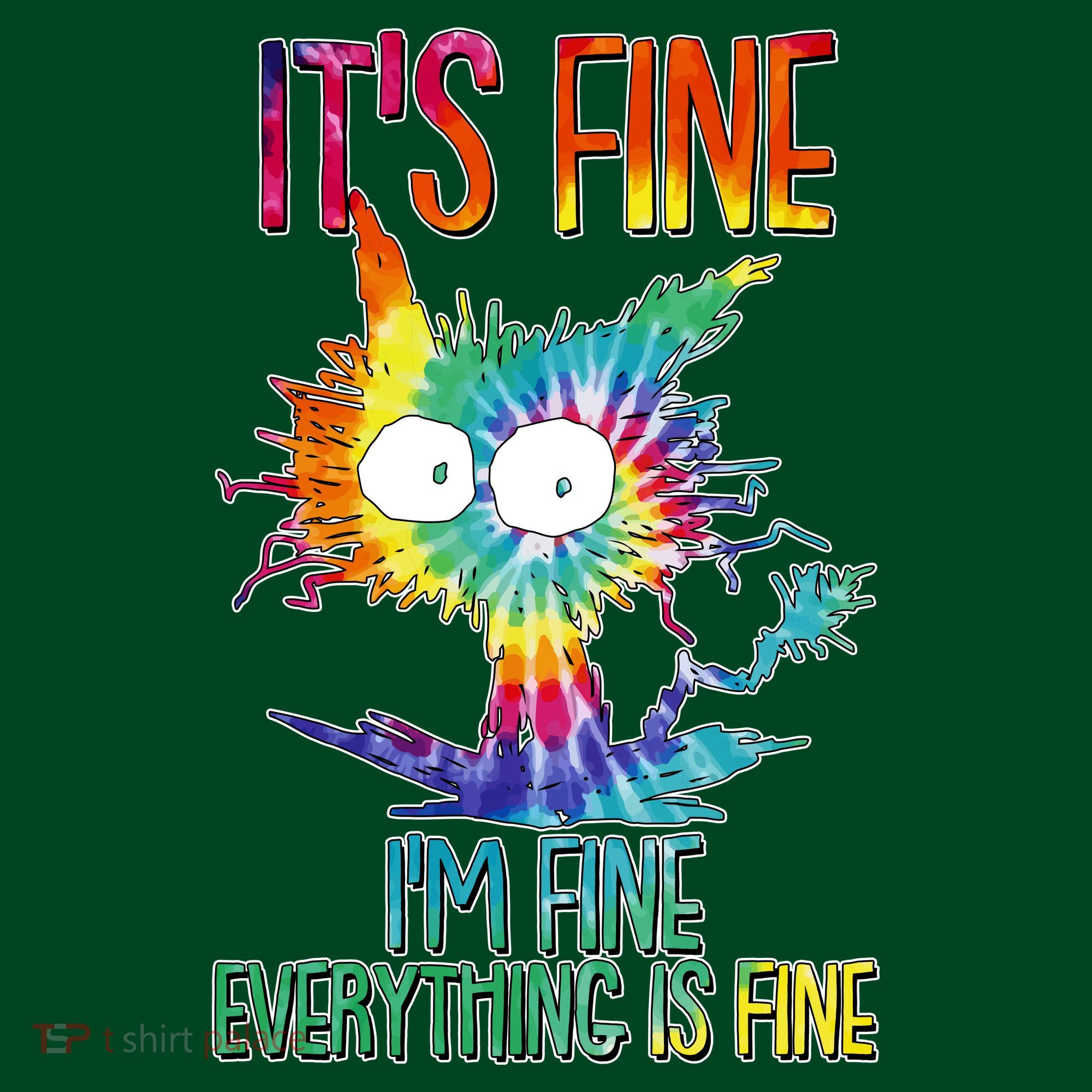 Funny It's Fine I'm Fine Everything Is Fine Tie Dye Cat Mousepad