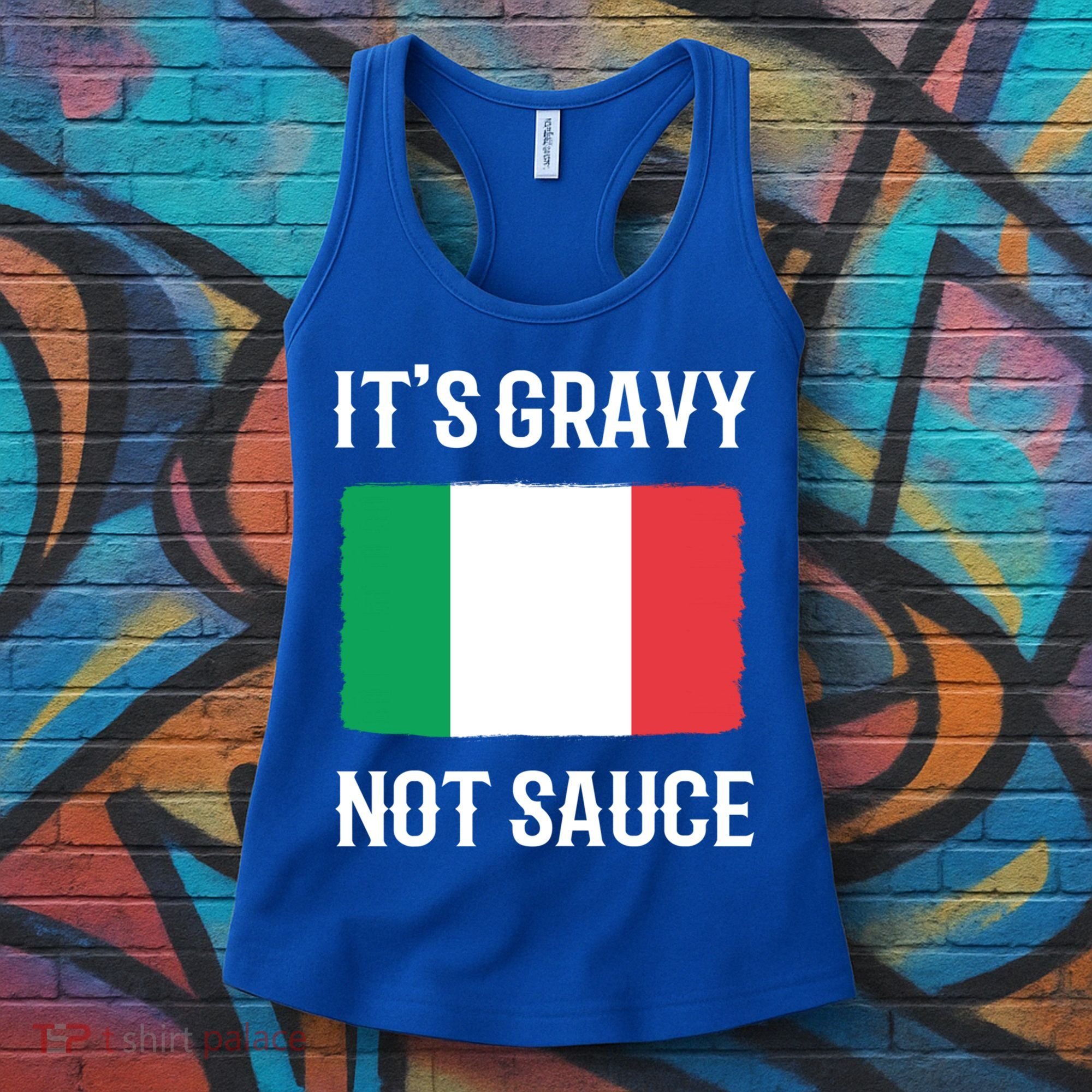 Foodie Italy Funny Italian Chef Its Gravy Not Sauce Cute Gift Women's Tank Top