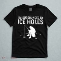 Funny Ice Fishing Gift For Snow Holes Fishermen T-Shirt thumb 5