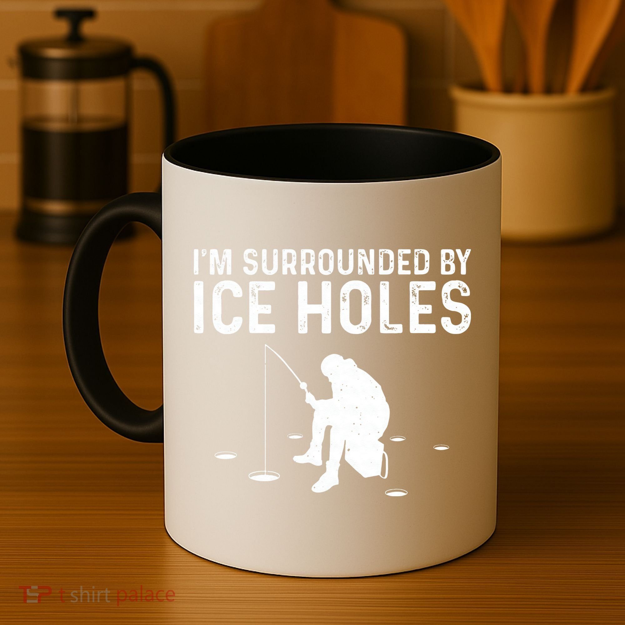 Funny Ice Fishing Gift For Snow Holes Fishermen Coffee Mug