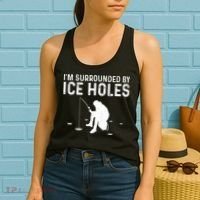 Funny Ice Fishing Gift For Snow Holes Fishermen Women's Tank Top thumb 2