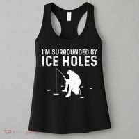 Funny Ice Fishing Gift For Snow Holes Fishermen Women's Tank Top thumb 3