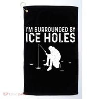 Funny Ice Fishing Gift For Snow Holes Fishermen Golf Towel thumb 0
