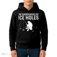Funny Ice Fishing Gift For Snow Holes Fishermen Kids Hoodie thumb 4