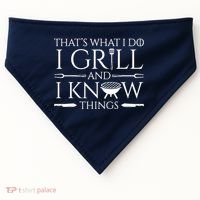 Fun I Grill And Know Things Meat Lover Barbecue USA-Made Doggie Bandana thumb 0