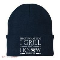 Fun I Grill And Know Things Meat Lover Barbecue Beanie thumb 0
