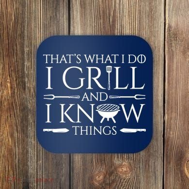 Fun I Grill And Know Things Meat Lover Barbecue Coaster