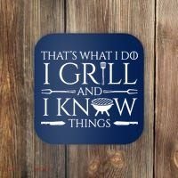 Fun I Grill And Know Things Meat Lover Barbecue Coaster thumb 0