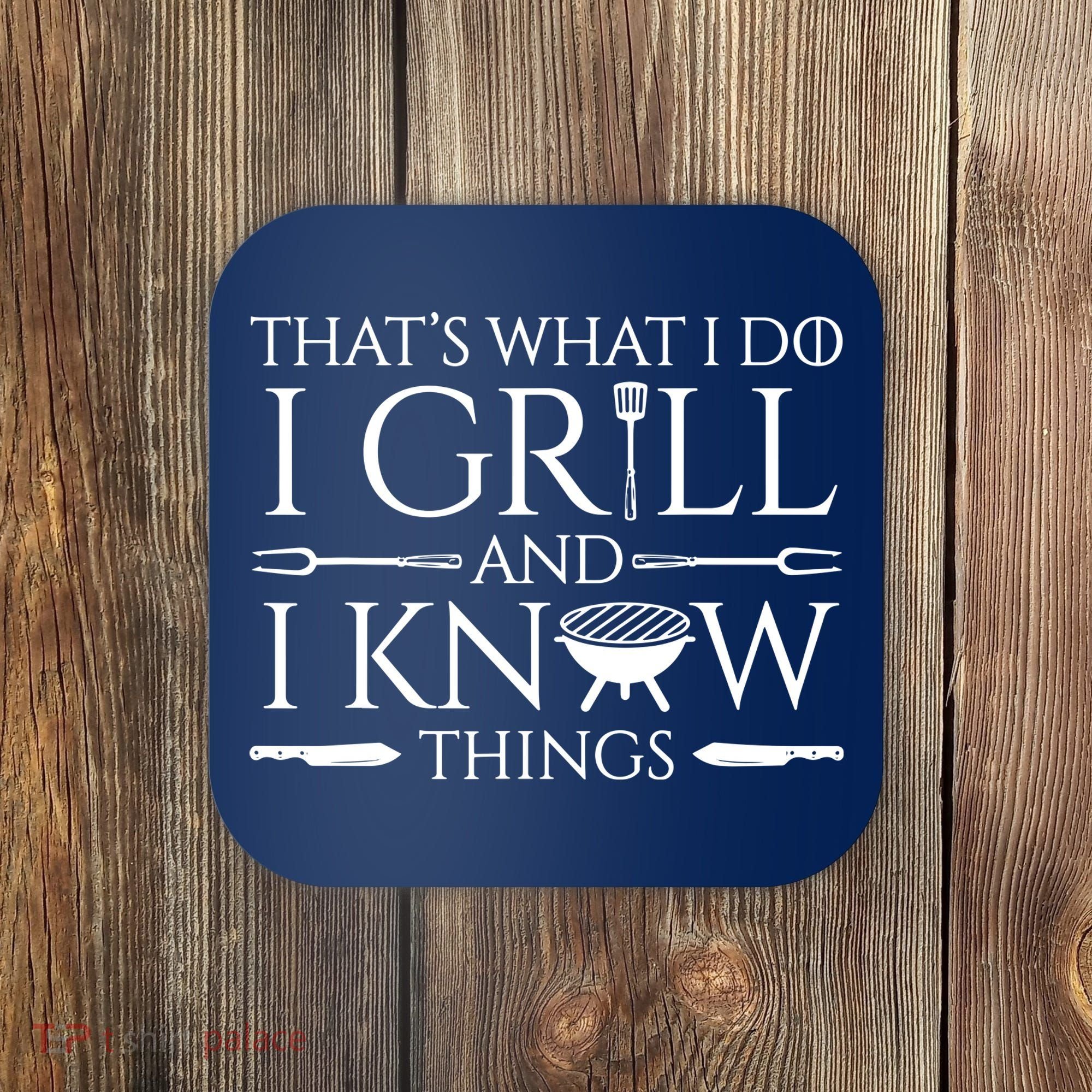 Fun I Grill And Know Things Meat Lover Barbecue Coaster
