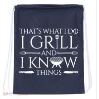 Fun I Grill And Know Things Meat Lover Barbecue Drawstring Bag thumb 0