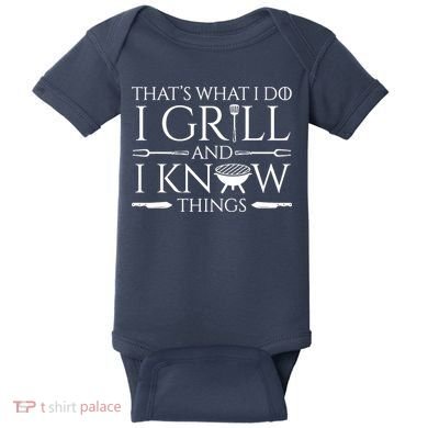 Fun I Grill And Know Things Meat Lover Barbecue Baby Bodysuit