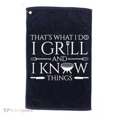 Fun I Grill And Know Things Meat Lover Barbecue Golf Towel