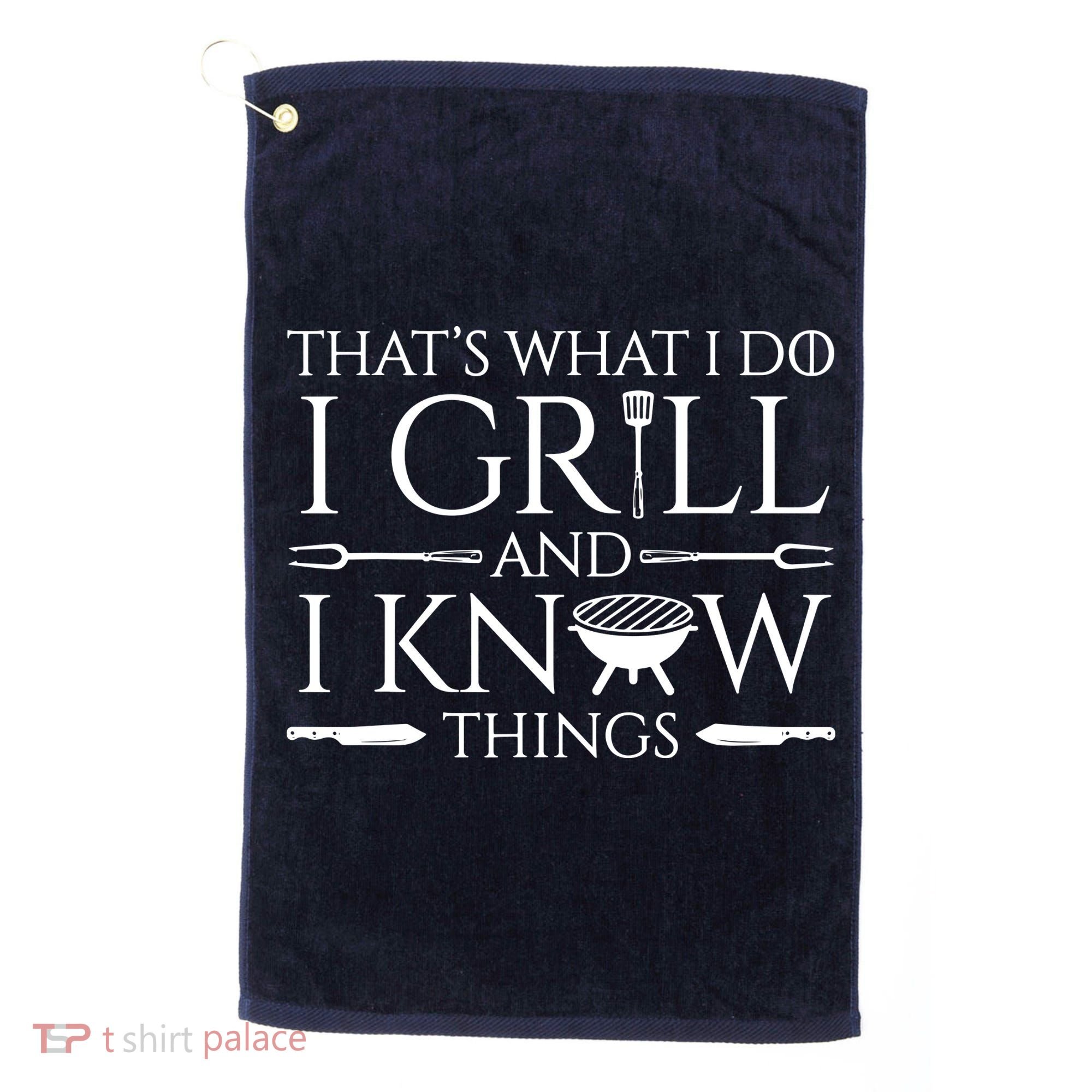 Fun I Grill And Know Things Meat Lover Barbecue Golf Towel