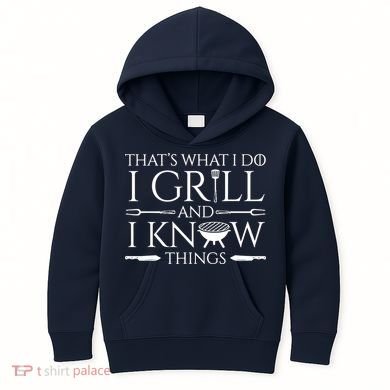 Fun I Grill And Know Things Meat Lover Barbecue Kids Hoodie
