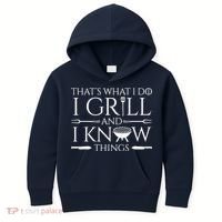 Fun I Grill And Know Things Meat Lover Barbecue Kids Hoodie thumb 0