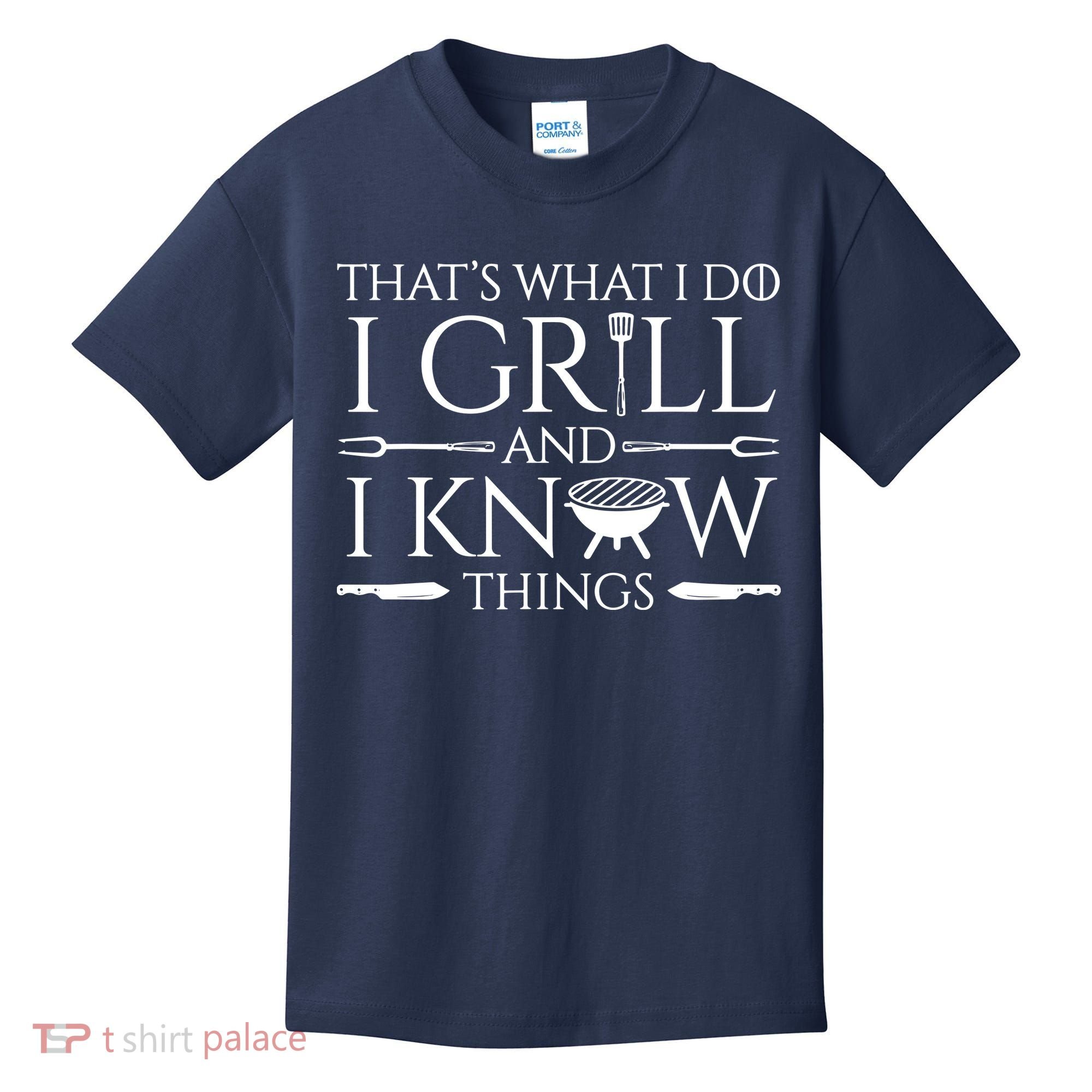 Fun I Grill And Know Things Meat Lover Barbecue Kids T-Shirt