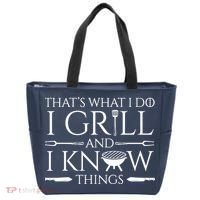 Fun I Grill And Know Things Meat Lover Barbecue Tote Bag thumb 0