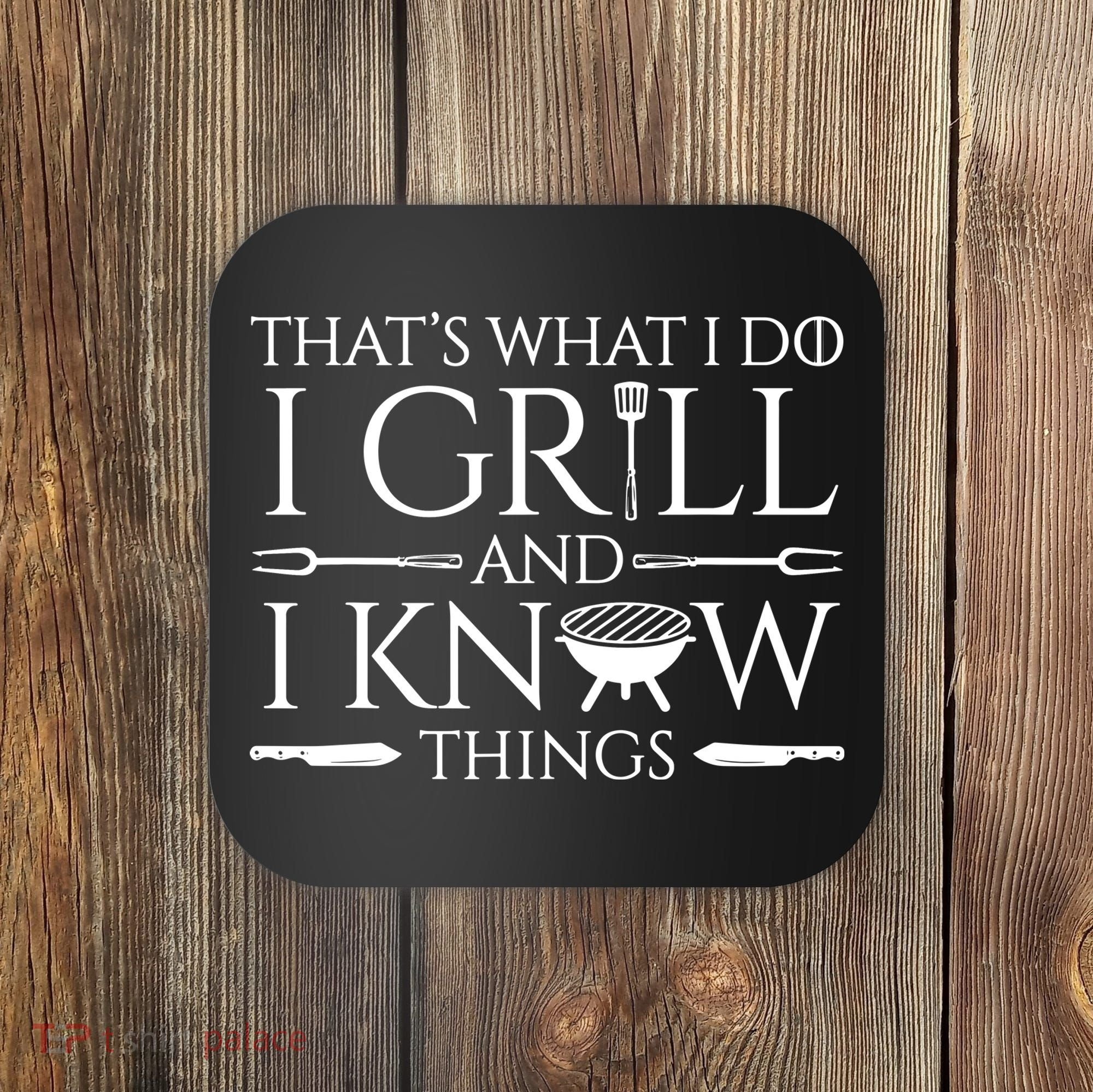 Fun I Grill And Know Things Meat Lover Barbecue Dad Gift Coaster