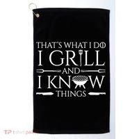 Fun I Grill And Know Things Meat Lover Barbecue Dad Gift Golf Towel thumb 0