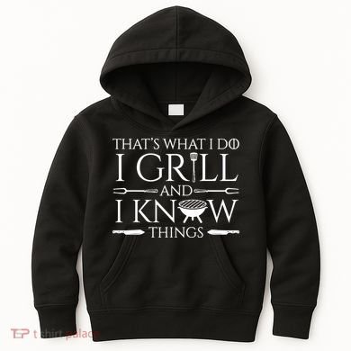 Fun I Grill And Know Things Meat Lover Barbecue Dad Gift Kids Hoodie