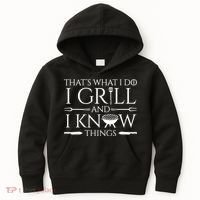 Fun I Grill And Know Things Meat Lover Barbecue Dad Gift Kids Hoodie thumb 0