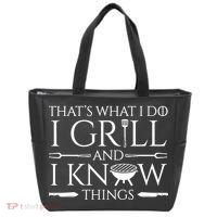 Fun I Grill And Know Things Meat Lover Barbecue Dad Gift Tote Bag thumb 0