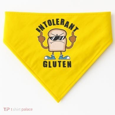 Funny Intolerant Gluten  USA-Made Doggie Bandana