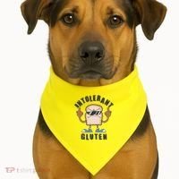Funny Intolerant Gluten  USA-Made Doggie Bandana thumb 1