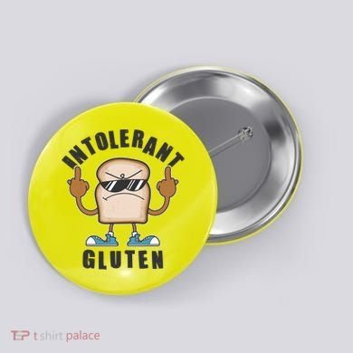 Funny Intolerant Gluten  Button