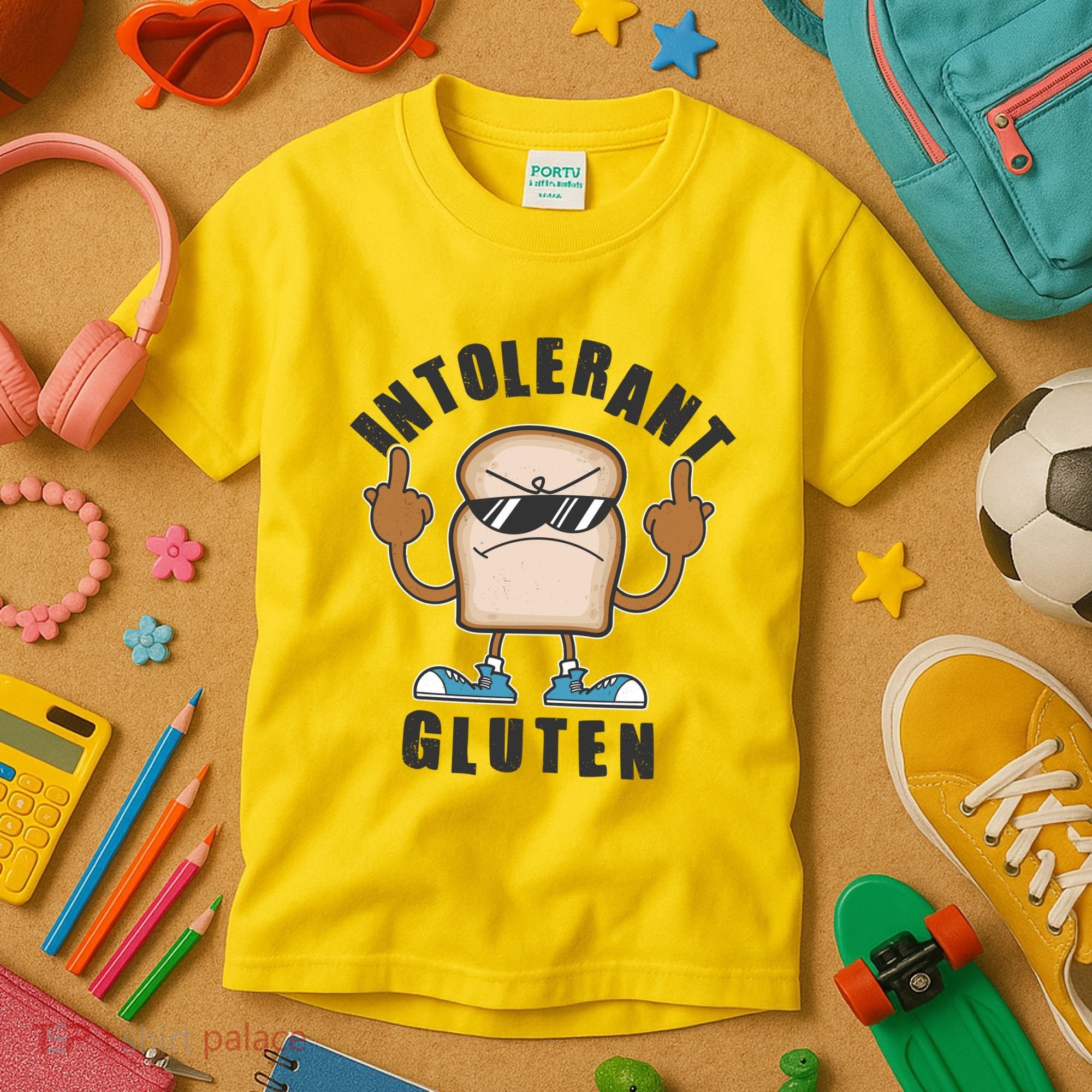 Funny Intolerant Gluten  Kids T-Shirt