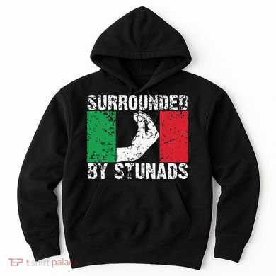 Funny Italian Gift Cool Surrounded By Stunads Gift Hoodie