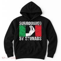 Funny Italian Gift Cool Surrounded By Stunads Gift Hoodie thumb 0