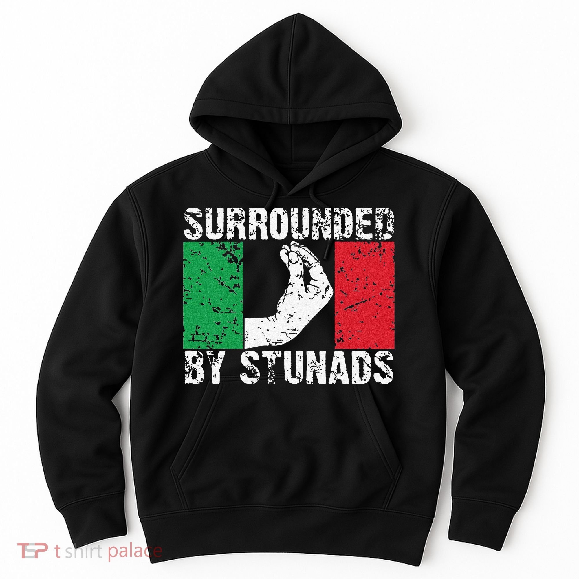 Funny Italian Gift Cool Surrounded By Stunads Gift Hoodie